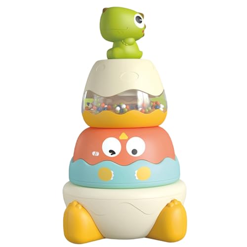 Baby-Stapelspielzeug mit süßer Dinosaurierfigur, pädagogisches Lernspielzeug aus Montessori für Kleinkinder, Jungen und Mädchen, Montessori-Spielzeug, Kleinkindspielzeug, Baby-Stapelspielzeug, Ba von HoveeLuty