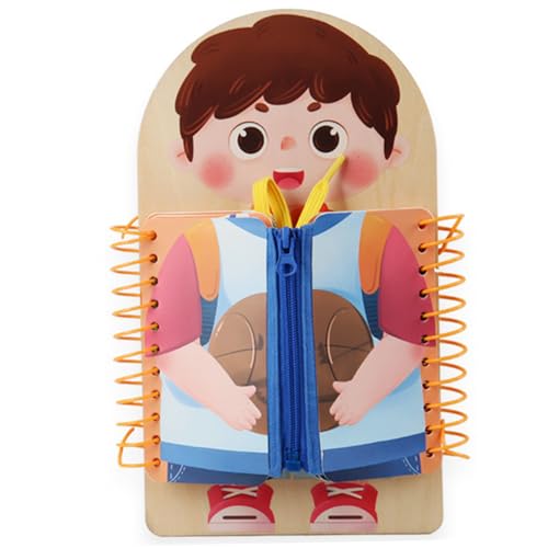 Bretter zum Anziehen lernen, pädagogische Übung zum Schuhbinden für Kinder, Lernen Knöpfen, Schnallen, Reißverschlüssen, Druckknöpfen, mehrschichtiges Montessori-Spielzeug für Vorschulkinder von HoveeLuty