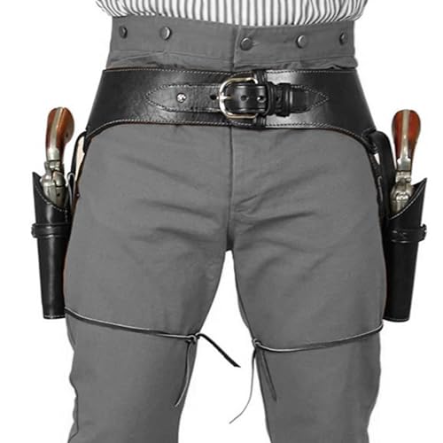 Cowboy-Waffengürtel, PU-Westerngürtel mit Doppel-Waffen-Revolverhalter, Einheitsgröße, schwarze Westerngürtel für Herren, Steampunk-Kostüm für Halloween, Cosplay-Party, Western-Waffengürtel, Spie Cowboy-Waffengürtel, PU-Westerngürtel mit Doppel-Waffen-Revolverhalter, Einheitsgröße, schwarze Westerngürtel für Herren, Steampunk-Kostüm für Halloween, Cosplay-Party, Western-Waffengürtel, Spie von HoveeLuty