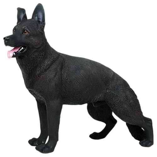 Deutsche Schäferhund-Figur, realistische Schwarze Deutsche Schäferhund-Statue, detaillierte Tierstatue für Jungen, Mädchen und Kinder, Hundefiguren, Tierfiguren, Spielzeug, T von HoveeLuty