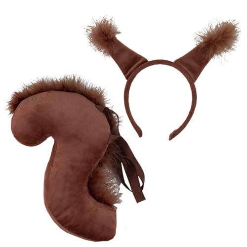 Eichhörnchenkostüm für Frauen und Mädchen, pelziges Tierkostüm, inklusive Ohrenstirnband und Schwanz, süße Kostüme für Halloween, Weihnachten, Bühne, Cosplay, Eichhörnchenschwanz, Halloween-Kostü Eichhörnchenkostüm für Frauen und Mädchen, pelziges Tierkostüm, inklusive Ohrenstirnband und Schwanz, süße Kostüme für Halloween, Weihnachten, Bühne, Cosplay, Eichhörnchenschwanz, Halloween-Kostü von HoveeLuty