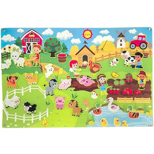 Filztafel-Geschichtensets, 41 x 30 Zoll Filztafel mit Bauernhoftieren für Kleinkinder, Filzwandaktivitäten zum frühen Lernen für Kleinkinder, interaktive hängende Filztafel für die Wand Filztafel für Filztafel-Geschichtensets, 41 x 30 Zoll Filztafel mit Bauernhoftieren für Kleinkinder, Filzwandaktivitäten zum frühen Lernen für Kleinkinder, interaktive hängende Filztafel für die Wand Filztafel für von HoveeLuty