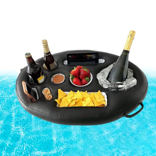 Getränkehalter Pool PVC Aufblasbares Tablett Wasserversorgung Aufblasbarer Getränkebecherhalter Poolbecherhalter Poolspielzeug Schwimmende Matte Schwimmende Untersetzer für die Sommer-Poolparty von HoveeLuty