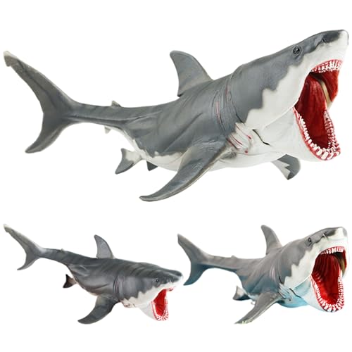 Haifiguren, bewegliches Maul, Hai-Spielzeug, Simulation eines Meerestiers, realistische Plastik-Ozeantierfigur für Kinder und Erwachsene, Haifiguren, Hai-Puppe, Meerestier-Spielzeug, Spielzeu von HoveeLuty