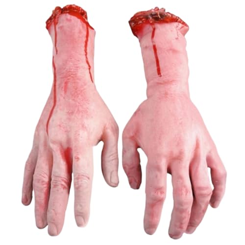 Halloween-Hände, 1 Paar 11, 8 Zoll abgetrennte falsche Hände, Horror-blutige falsche Körperteile, Vinyl-Halloween-Körperteile für Spukhaus-Dekor, falscher Arm, Halloween-Hände, 1 Paar 11, 8 Zoll abgetrennte falsche Hände, Horror-blutige falsche Körperteile, Vinyl-Halloween-Körperteile für Spukhaus-Dekor, falscher Arm, von HoveeLuty