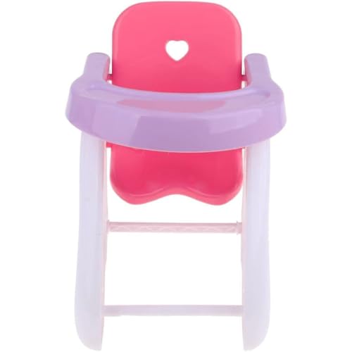 Hochstuhl für Babypuppen, 15, 2 x 17, 8 x 23, 9 cm, Simulations-Hochstuhl, Spielzeug für Babypuppen, Mini-Puppenhochstuhl, süßes Babypuppenzubehör für Mädchen, Kinder, Rollenspiele, Hoch von HoveeLuty