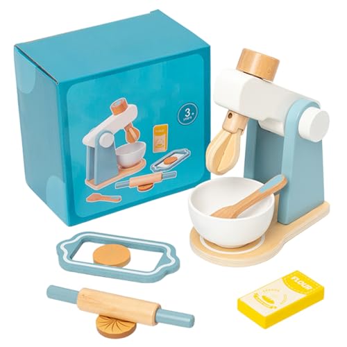 Holzmixer-Spielzeug für Kinder, natürliches Spielküchen-Set aus Holz mit Zubehör, Rollenspiel-Spielset „Kekse backen" für Kleinkinder, Mädchen und Jungen, Kinderküchen-Spielset, Holzlebensmittel für Holzmixer-Spielzeug für Kinder, natürliches Spielküchen-Set aus Holz mit Zubehör, Rollenspiel-Spielset „Kekse backen" für Kleinkinder, Mädchen und Jungen, Kinderküchen-Spielset, Holzlebensmittel für von HoveeLuty