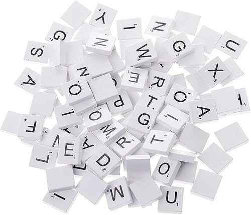 HoveeLuty 100pcs/set Hölzerne Farbenfrohe Fliesen Mischen Buchstaben Lackiertes Alphabet Krabpfen Weiß von HoveeLuty