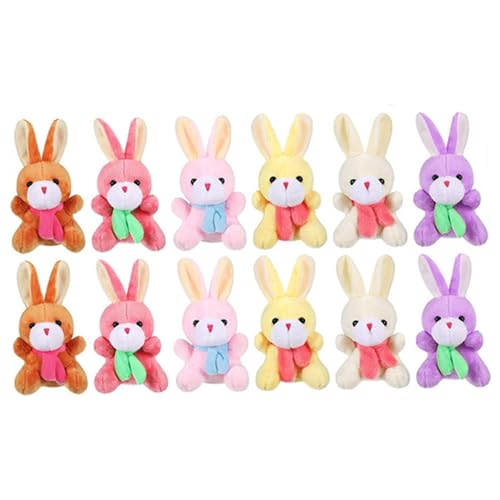 HoveeLuty 12 Stück Osterhasen-Plüschtiere, 10, 2 cm großes Kaninchen-Plüschtier, weiches kleines Kaninchen, Puppe, Plüsch, hängender Anhänger, Ornament, kleine Stofftiere, Hase HoveeLuty 12 Stück Osterhasen-Plüschtiere, 10, 2 cm großes Kaninchen-Plüschtier, weiches kleines Kaninchen, Puppe, Plüsch, hängender Anhänger, Ornament, kleine Stofftiere, Hase von HoveeLuty