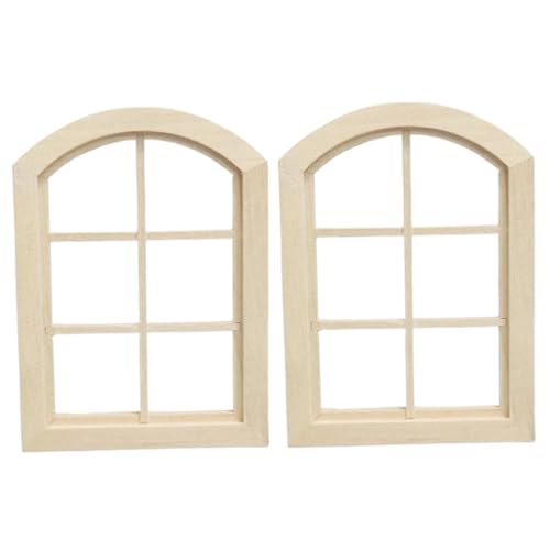 HoveeLuty 2 Stück Puppenhausfenster, Puppenhausmöbel aus Holz im Maßstab 1/12, DIY-Puppenhaus-Miniaturszene, unbemaltes Fensterrahmenmodell für Puppenhauszubehör, Puppenhaustür im Maßstab 1/12 HoveeLuty 2 Stück Puppenhausfenster, Puppenhausmöbel aus Holz im Maßstab 1/12, DIY-Puppenhaus-Miniaturszene, unbemaltes Fensterrahmenmodell für Puppenhauszubehör, Puppenhaustür im Maßstab 1/12 von HoveeLuty
