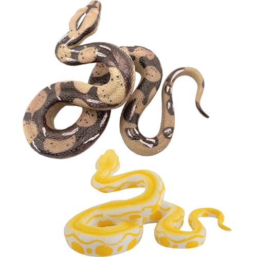 HoveeLuty 2 Stück künstliche Schlangen, 2 Arten, realistische Schlangen, die echt Aussehen, langlebiges PVC-Spielzeug für Streiche, Kulissen und Halloween. von HoveeLuty