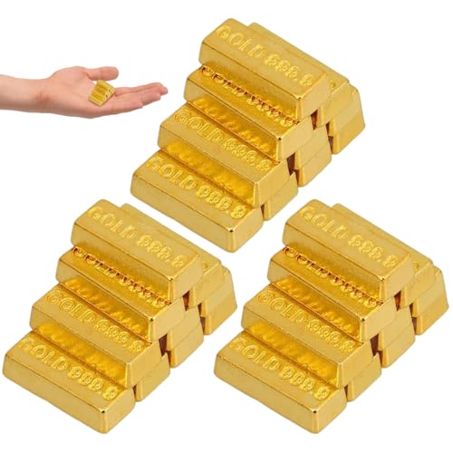 HoveeLuty Gefälschte Goldbarren, 30 Stück simulierte Puppenhaus-Goldbarren, legierte gefälschte, Mini-Requisiten- für Puppenhaus-Zubehör, gefälschtes Gold von HoveeLuty
