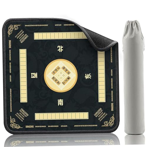 HoveeLuty Mahjong-Matte mit Regeln, 31, 5 x 31, 5 Zoll, rutschfeste, geräuschreduzierende Spielmatte für Mahjong/Poker/Brettspiele, Matte für Tisch, Spielmatten für Schreibtisch, Mahjo von HoveeLuty