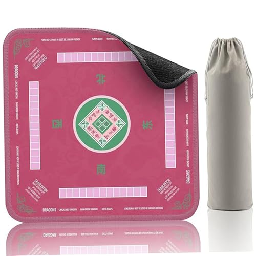 HoveeLuty Mahjong-Matte mit Regeln, 31, 5 x 31, 5 Zoll, rutschfeste, geräuschreduzierende Spielmatte für Mahjong/Poker/Brettspiele, Stil 2, Matte für Tisch-, Spielmatten für Schreibtisch von HoveeLuty