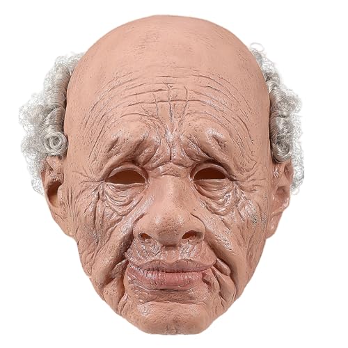 HoveeLuty Maske des Alten Mannes, realistische, atmungsaktive Latexmaske, gruselige Halloween-Requisiten für Party, Kostüm, Cosplay, Maskerade, Halloween-Maske, realistische, Masken für Erwa HoveeLuty Maske des Alten Mannes, realistische, atmungsaktive Latexmaske, gruselige Halloween-Requisiten für Party, Kostüm, Cosplay, Maskerade, Halloween-Maske, realistische, Masken für Erwa von HoveeLuty