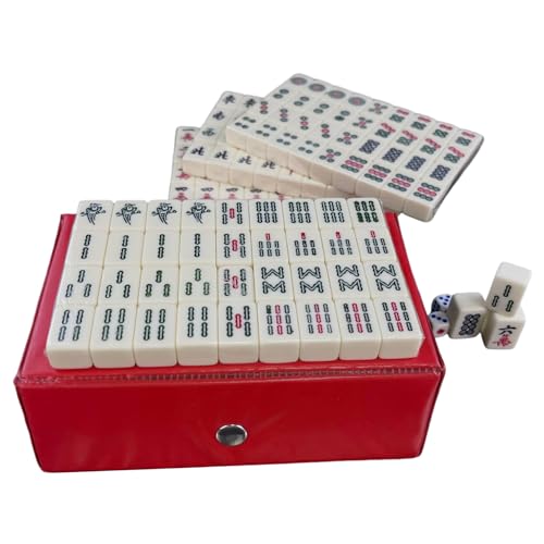 HoveeLuty Mini-Mahjong-Set, Reise-Mahjong, traditionelles chinesisches Majhong-Spiel mit 144 -Steinen, 2 Würfeln für Freizeit, Reisen, Party, Familienspiel, chinesisches, Spiel HoveeLuty Mini-Mahjong-Set, Reise-Mahjong, traditionelles chinesisches Majhong-Spiel mit 144 -Steinen, 2 Würfeln für Freizeit, Reisen, Party, Familienspiel, chinesisches, Spiel von HoveeLuty