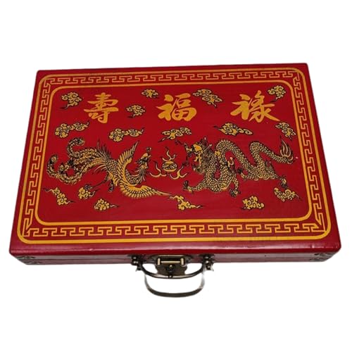 HoveeLuty Mini-Mahjong-Set, tragbares chinesisches Mahjong-Steinset mit Steinen, 2 Ersatzsteinen, 2 Würfeln und Tragetasche für unterwegs, chinesisches -Set, Steinset, Stein von HoveeLuty