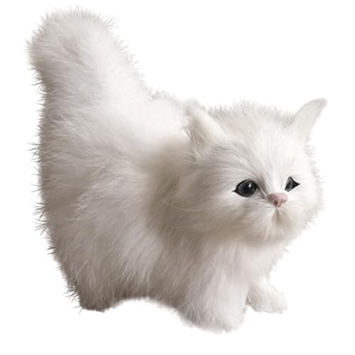 HoveeLuty Realistische Katze, süße stehende Katze, Plüsch, simuliertes Kunstfell, Katzenpuppe, dekorative, detaillierte Kunstkatze, Fotografie-Requisite, weiße Katzenpuppe, Kuscheltiere, Katzenplüsc HoveeLuty Realistische Katze, süße stehende Katze, Plüsch, simuliertes Kunstfell, Katzenpuppe, dekorative, detaillierte Kunstkatze, Fotografie-Requisite, weiße Katzenpuppe, Kuscheltiere, Katzenplüsc von HoveeLuty