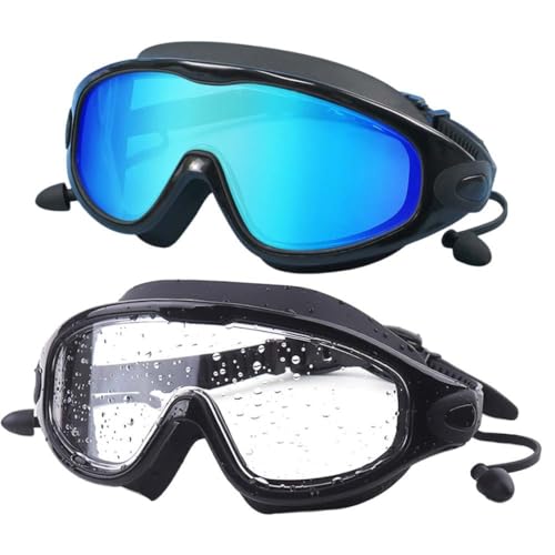 HoveeLuty Schwimmbrille für Herren, 2er-Pack Schwimmbrillen, wasserdicht, beschlagfrei, großer Rahmen, Tauch-Schwimmbrille, professionelle für Männer und Frauen, für Erwachsene HoveeLuty Schwimmbrille für Herren, 2er-Pack Schwimmbrillen, wasserdicht, beschlagfrei, großer Rahmen, Tauch-Schwimmbrille, professionelle für Männer und Frauen, für Erwachsene von HoveeLuty