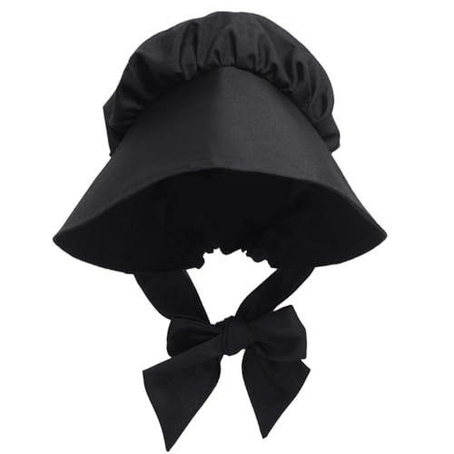HoveeLuty Viktorianische Haube, Schwarzer Vintage-Viktorianischer Hut mit Schleife, Atmungsaktiver Mittelalter-Haube-Hut für Halloween-Kostüm-Accessoire, Halloween-Dekorationen, Viktorianischer von HoveeLuty