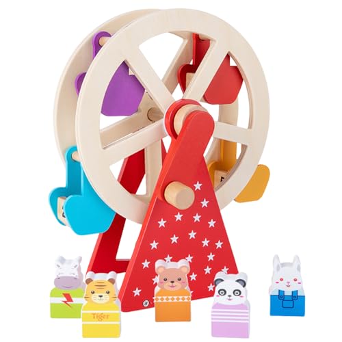 HoveeLuty Vormontierte Jahrmarkt-Riesenräder aus stabilem Holz mit Figuren mit Tiermotiven in Holzspielzeug-Sets. Riesenrad mit Holzrädern HoveeLuty Vormontierte Jahrmarkt-Riesenräder aus stabilem Holz mit Figuren mit Tiermotiven in Holzspielzeug-Sets. Riesenrad mit Holzrädern von HoveeLuty