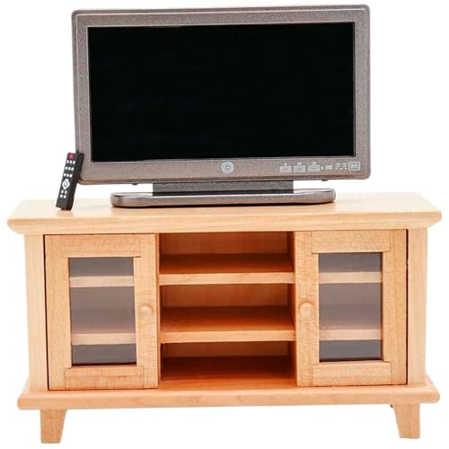 Mini-Möbel, lebensechte Puppenhausmöbel im Maßstab 1:12, inklusive Spielzeugfernseher, Fernsehschrank und Fernbedienung, DIY-Puppenhausmöbel für Kinderspielzeug, im Maßstab 1:12 Mini-Möbel, lebensechte Puppenhausmöbel im Maßstab 1:12, inklusive Spielzeugfernseher, Fernsehschrank und Fernbedienung, DIY-Puppenhausmöbel für Kinderspielzeug, im Maßstab 1:12 von HoveeLuty