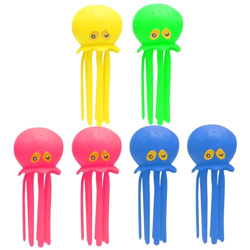 Oktopus-Badespielzeug, 6 Stück, quetschbares, weiches, süßes Oktopus-Poolspielzeug mit mehreren Löchern, Stressabbau-Poolspielzeug für Kleinkinder, 6, 3 x 2, Zoll, Wasser-Sensorikspielzeug für Ki Oktopus-Badespielzeug, 6 Stück, quetschbares, weiches, süßes Oktopus-Poolspielzeug mit mehreren Löchern, Stressabbau-Poolspielzeug für Kleinkinder, 6, 3 x 2, Zoll, Wasser-Sensorikspielzeug für Ki von HoveeLuty