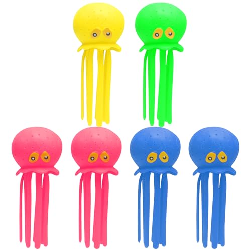 Oktopus-Badespielzeug, 6 Stück, quetschbares, weiches, süßes Oktopus-Poolspielzeug mit mehreren Löchern, Stressabbau-Poolspielzeug für Kleinkinder, 6, 3 x 2, Zoll, Wasser-Sensorikspielzeug für Ki Oktopus-Badespielzeug, 6 Stück, quetschbares, weiches, süßes Oktopus-Poolspielzeug mit mehreren Löchern, Stressabbau-Poolspielzeug für Kleinkinder, 6, 3 x 2, Zoll, Wasser-Sensorikspielzeug für Ki von HoveeLuty