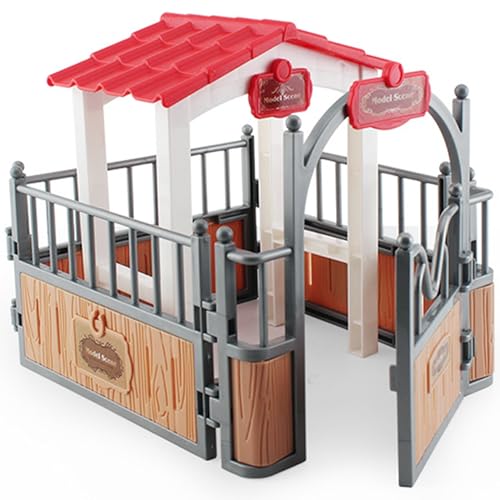 Pferdestall-Spielset-Pavillon, 7, 3 x 5, 5 x 6, 3 Zoll, Kunststoff-Pferdestall-Spielset-Pavillon, imaginäres und kreatives pädagogisches Pferdespielzeug, Zubehör für Pferdeliebhaber, Pferdespielzeug Pferdestall-Spielset-Pavillon, 7, 3 x 5, 5 x 6, 3 Zoll, Kunststoff-Pferdestall-Spielset-Pavillon, imaginäres und kreatives pädagogisches Pferdespielzeug, Zubehör für Pferdeliebhaber, Pferdespielzeug von HoveeLuty
