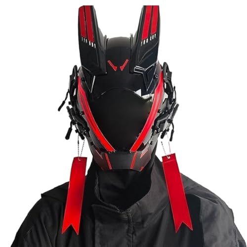Punk-Maske, LED-Weißlicht, Cyber-Punk-Maske, futuristischer Cyber-Techwear-Helm für Halloween-Party, Cosplay, Anime, ohne Batterie, futuristische, Halloween- Punk-Maske, LED-Weißlicht, Cyber-Punk-Maske, futuristischer Cyber-Techwear-Helm für Halloween-Party, Cosplay, Anime, ohne Batterie, futuristische, Halloween- von HoveeLuty