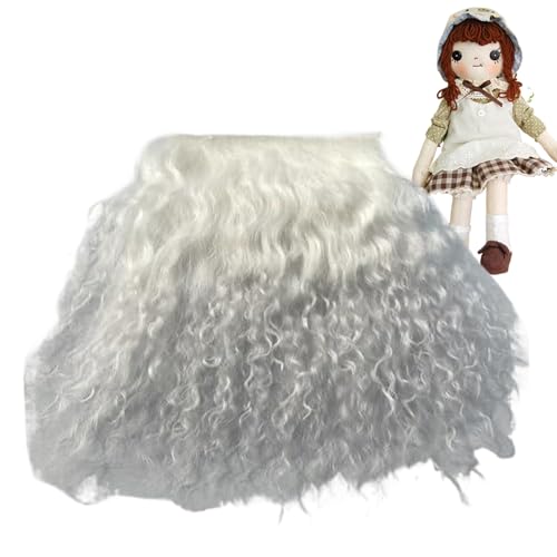 Puppenhaar-Tressen, 10, 2 x 10, 2 cm, lockiges weißes Puppenhaar, natürliche, realistische Puppenperücke, DIY-freundliches Woll-Bastelhaar für die Puppenherstellung, Figuren, Kunsthandwerk, Puppenh Puppenhaar-Tressen, 10, 2 x 10, 2 cm, lockiges weißes Puppenhaar, natürliche, realistische Puppenperücke, DIY-freundliches Woll-Bastelhaar für die Puppenherstellung, Figuren, Kunsthandwerk, Puppenh von HoveeLuty