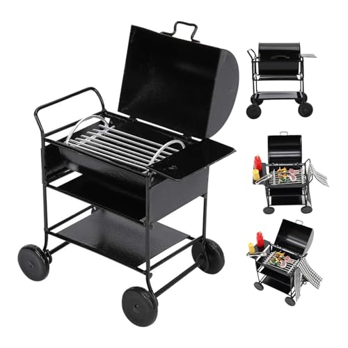 Puppenhaus-Küchenmöbel 1:12 Puppenhaus-Grillset mit Spieß, Steakgewürzflasche, Handtuch, Grillwagen, Puppenhauszubehör für Kinder, Rollenspiele, Miniatur-Grill Puppenhaus-Küchenmöbel 1:12 Puppenhaus-Grillset mit Spieß, Steakgewürzflasche, Handtuch, Grillwagen, Puppenhauszubehör für Kinder, Rollenspiele, Miniatur-Grill von HoveeLuty