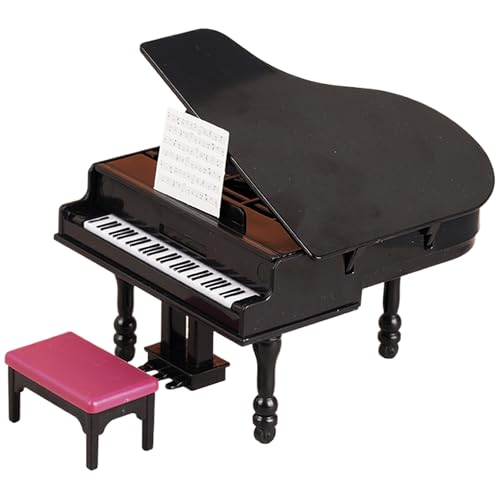 HoveeLuty Puppenhausmöbel, realistisches Miniklavier mit Stuhl, Spielzeugklavier aus Kunststoff, Kleiner Flügel für die Feenpuppen-Heimszene, Spielzeugklavier, Flügel, kleines Klavier, Miniklavier HoveeLuty Puppenhausmöbel, realistisches Miniklavier mit Stuhl, Spielzeugklavier aus Kunststoff, Kleiner Flügel für die Feenpuppen-Heimszene, Spielzeugklavier, Flügel, kleines Klavier, Miniklavier von HoveeLuty