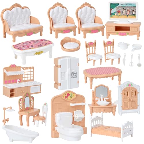 Puppenhausmöbel 4 Sets Realistisches Puppenhausmöbelset Miniatur-Puppenhauszubehör für Kinder Schlafzimmer Badezimmer DIY Puppenhaus Rollenspiel Puppenhauszubehör Puppenhaus-Küchenset Puppenhausmöbel 4 Sets Realistisches Puppenhausmöbelset Miniatur-Puppenhauszubehör für Kinder Schlafzimmer Badezimmer DIY Puppenhaus Rollenspiel Puppenhauszubehör Puppenhaus-Küchenset von HoveeLuty