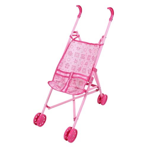Puppenwagen mit Cartoon-Muster, Puppenwagen, faltbar, mit T-förmigem Sicherheitsgurt und Schiebegriff, abnehmbar, waschbar, für Mädchen, Rollenspiele, Style1 von HoveeLuty