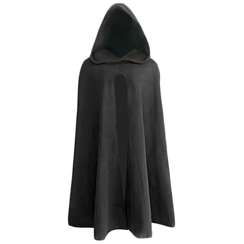 Renaissance-Umhang, 99, 9 cm lang, schwarzer Polyester-Kapuzenumhang, weicher, atmungsaktiver Pullover, Retro-Mittelalter-Umhang für Halloween, Hobbit, Wikinger, Cosplay-Kostüme, Kleiner Kapuzenum Renaissance-Umhang, 99, 9 cm lang, schwarzer Polyester-Kapuzenumhang, weicher, atmungsaktiver Pullover, Retro-Mittelalter-Umhang für Halloween, Hobbit, Wikinger, Cosplay-Kostüme, Kleiner Kapuzenum von HoveeLuty