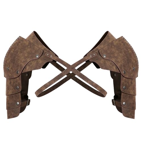 Ritterrüstung, Doppelte Schulterpanzerung, verstellbare mittelalterliche Rüstung aus Kunst-PU-Leder, Vintage-Wikingerrüstung für Rollenspiele, Cosplay, Lederrüstung, Wikingerrüstung, Schulterpanz Ritterrüstung, Doppelte Schulterpanzerung, verstellbare mittelalterliche Rüstung aus Kunst-PU-Leder, Vintage-Wikingerrüstung für Rollenspiele, Cosplay, Lederrüstung, Wikingerrüstung, Schulterpanz von HoveeLuty