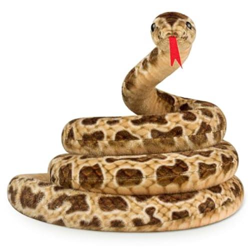 Schlangen-Plüschtier für Halloween, 200 cm, Simulationsschlange, Plüsch mit herausgestreckter Zunge, mit Baumwolle gefüllte Plüschschlange für Partystreiche, braune ausgestopfte Schlange, Schlang Schlangen-Plüschtier für Halloween, 200 cm, Simulationsschlange, Plüsch mit herausgestreckter Zunge, mit Baumwolle gefüllte Plüschschlange für Partystreiche, braune ausgestopfte Schlange, Schlang von HoveeLuty