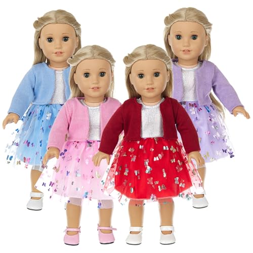 Sets 18 Zoll Puppenkleidung, schöne Kleider Puppenkleidung mit Schmetterlingen 4 Farben Babypuppenkleidung für 18 Zoll Mädchen Puppenzubehör Babypuppenkleidung Puppenzubehör Sets 18 Zoll Puppenkleidung, schöne Kleider Puppenkleidung mit Schmetterlingen 4 Farben Babypuppenkleidung für 18 Zoll Mädchen Puppenzubehör Babypuppenkleidung Puppenzubehör von HoveeLuty