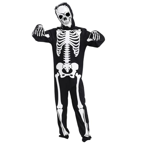 Skelettkostüm für Kinder, leuchtet im Dunkeln, Ganzkörper-Kostüm mit langen Ärmeln, Kleinkind-Skelettkostüm mit Handschuhen, gruselige Halloween-Kostüme für Jungen und Mädchen, M, Halloween-Kostüm Skelettkostüm für Kinder, leuchtet im Dunkeln, Ganzkörper-Kostüm mit langen Ärmeln, Kleinkind-Skelettkostüm mit Handschuhen, gruselige Halloween-Kostüme für Jungen und Mädchen, M, Halloween-Kostüm von HoveeLuty