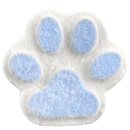 Stressball Süße Katzenpfote 5,9 Zoll Blau und Weiß Großer Quetschball Weiches, sicheres Silikon Stressabbau-Sensorikbälle mit beflockter Oberfläche Zappel-Quetschspielzeug für Erwachsene Kinder Quetsc von HoveeLuty