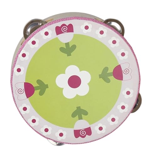 Tamburin für Kinder, 5, 8 Zoll großes Baby-Tamburin aus Holz mit Blumenmuster, süße Handtrommel mit Metallschellen für Partys, Spiel-, Handtrommeln für Kinder, - Tamburin für Kinder, 5, 8 Zoll großes Baby-Tamburin aus Holz mit Blumenmuster, süße Handtrommel mit Metallschellen für Partys, Spiel-, Handtrommeln für Kinder, - von HoveeLuty