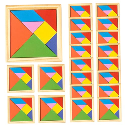 Tangram-Puzzle, 20-teilig, aus Holz, geometrische Formen, Logik-Denkspiel, Tangram-Spiele für Kinder, Partygeschenke, Form-Puzzle, Kinderpuzzle, Holzpuzzles für Kinder von HoveeLuty