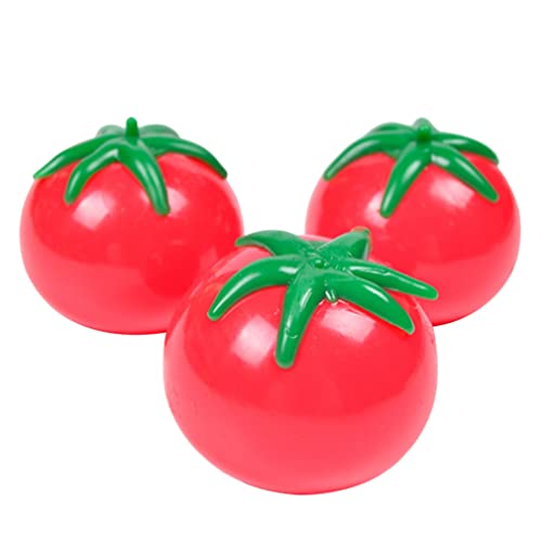 Tomaten-Ball-Imitation Tomaten Stressbälle TPR Materialien Fark Water Zubehör Geschenke Kid Kid Ball Fidget Stress Spielzeug für Angst Relief 3 Stück von HoveeLuty
