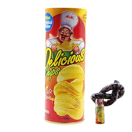 Tricky Toys Kartoffelchip-Schlange kann springen, falsche Schlange, Scherz, Streich, Narrenspielzeug, Halloween-Spielzeug (zufällige Farbe), Narrenspielzeug, Halloween-Spielzeug, falsche Schlange, Kar von HoveeLuty