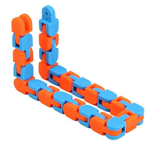 Wacky Tracks Sensorisches Spielzeug zum Selbermachen, 24 Glieder, Stressabbau-Kettenglied, Fidget-Schlangenspielzeug, blau, orange, DIY, sensorisches Schlangenspielzeug, Stressabbau-Spielzeug, lustige Wacky Tracks Sensorisches Spielzeug zum Selbermachen, 24 Glieder, Stressabbau-Kettenglied, Fidget-Schlangenspielzeug, blau, orange, DIY, sensorisches Schlangenspielzeug, Stressabbau-Spielzeug, lustige von HoveeLuty