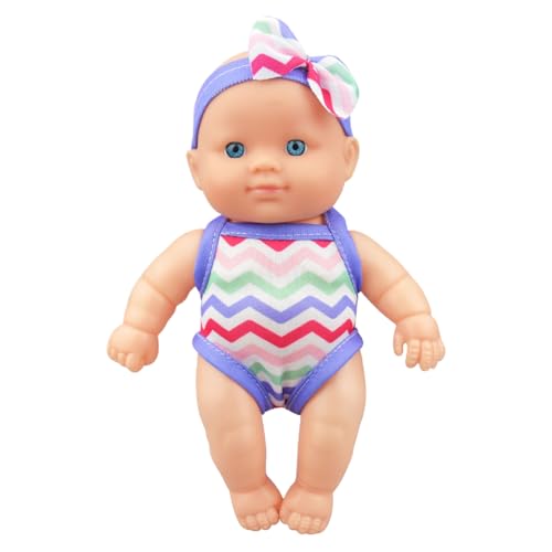 Wasser-Babypuppe, süße Simulations-Badepuppe, 21, 6 x 8, 6 x 13, 5 cm, schwimmende Babypuppe mit beweglichen Gelenken und abnehmbarer Kleidung, Vinyl-Wasserspielzeug für Kinder, Style2, Wasser-Babyp von HoveeLuty