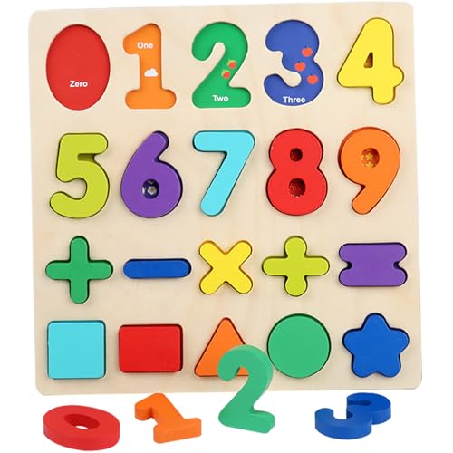 Zahlenpuzzle, 0-9 Holzzahlenblöcke, Zahlenspielzeug zum Lernen von Farben und Formen, pädagogisches Holzspielzeug für Vorschulkinder ab 3 Jahren + Zahlenspielzeug Alphabetpuzzle Zahlenpuzzle, 0-9 Holzzahlenblöcke, Zahlenspielzeug zum Lernen von Farben und Formen, pädagogisches Holzspielzeug für Vorschulkinder ab 3 Jahren + Zahlenspielzeug Alphabetpuzzle von HoveeLuty