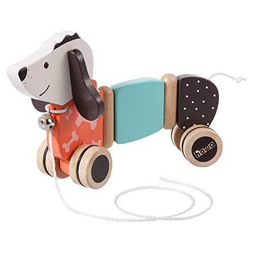 howa Nachziehtier ab 1 Jahr - Nachziehspielzeug Hund Fidi aus Holz, Nachziehhund mit Glocke, bodenschonende Gummibereifung, Holzspielzeug Nachziehtier Hund, Baby Spielzeug 6015 howa Nachziehtier ab 1 Jahr - Nachziehspielzeug Hund Fidi aus Holz, Nachziehhund mit Glocke, bodenschonende Gummibereifung, Holzspielzeug Nachziehtier Hund, Baby Spielzeug 6015 von howa