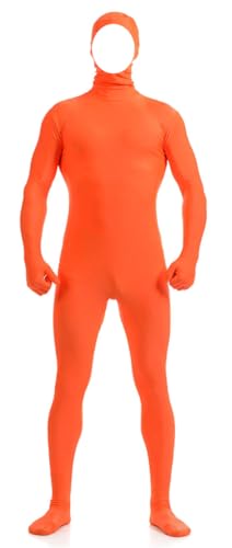 Howriis Body mit offenem Gesicht, Uni, Spandex, Zentai-Kostüm, Stretch, für Erwachsene, verschwindender Mann, Body für Halloween und Cosplay, Hellorange, Größe L Howriis Body mit offenem Gesicht, Uni, Spandex, Zentai-Kostüm, Stretch, für Erwachsene, verschwindender Mann, Body für Halloween und Cosplay, Hellorange, Größe L von Howriis